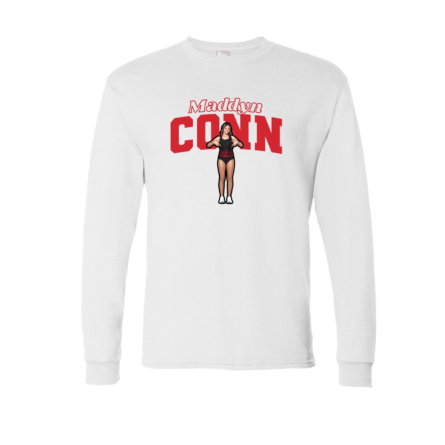 Long Sleeve Tee — Name Arch in White