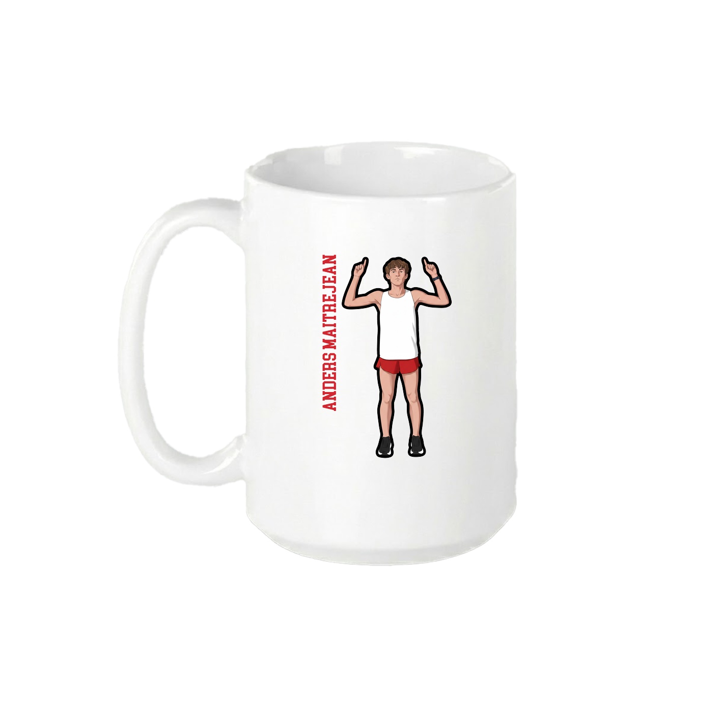 15oz Coffee Mug — Name Vertical in White