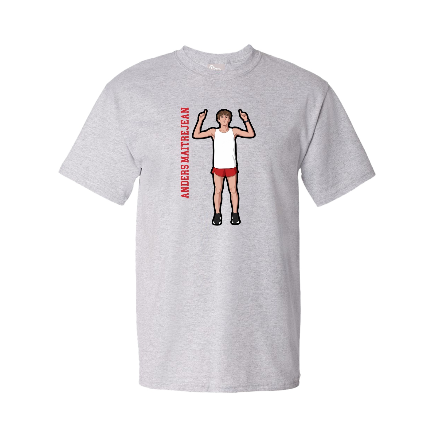 Tee — Name Vertical in Grey