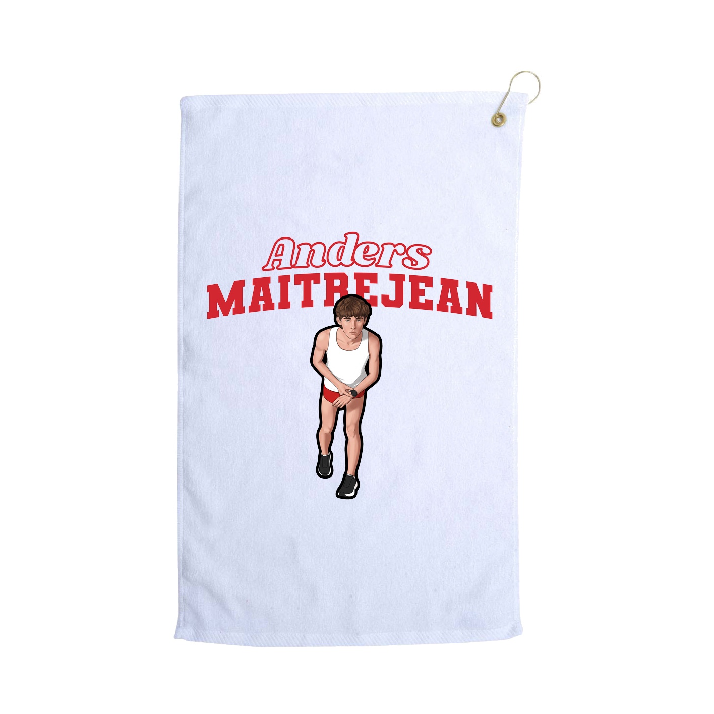 Golf Towel — Name Arch in White