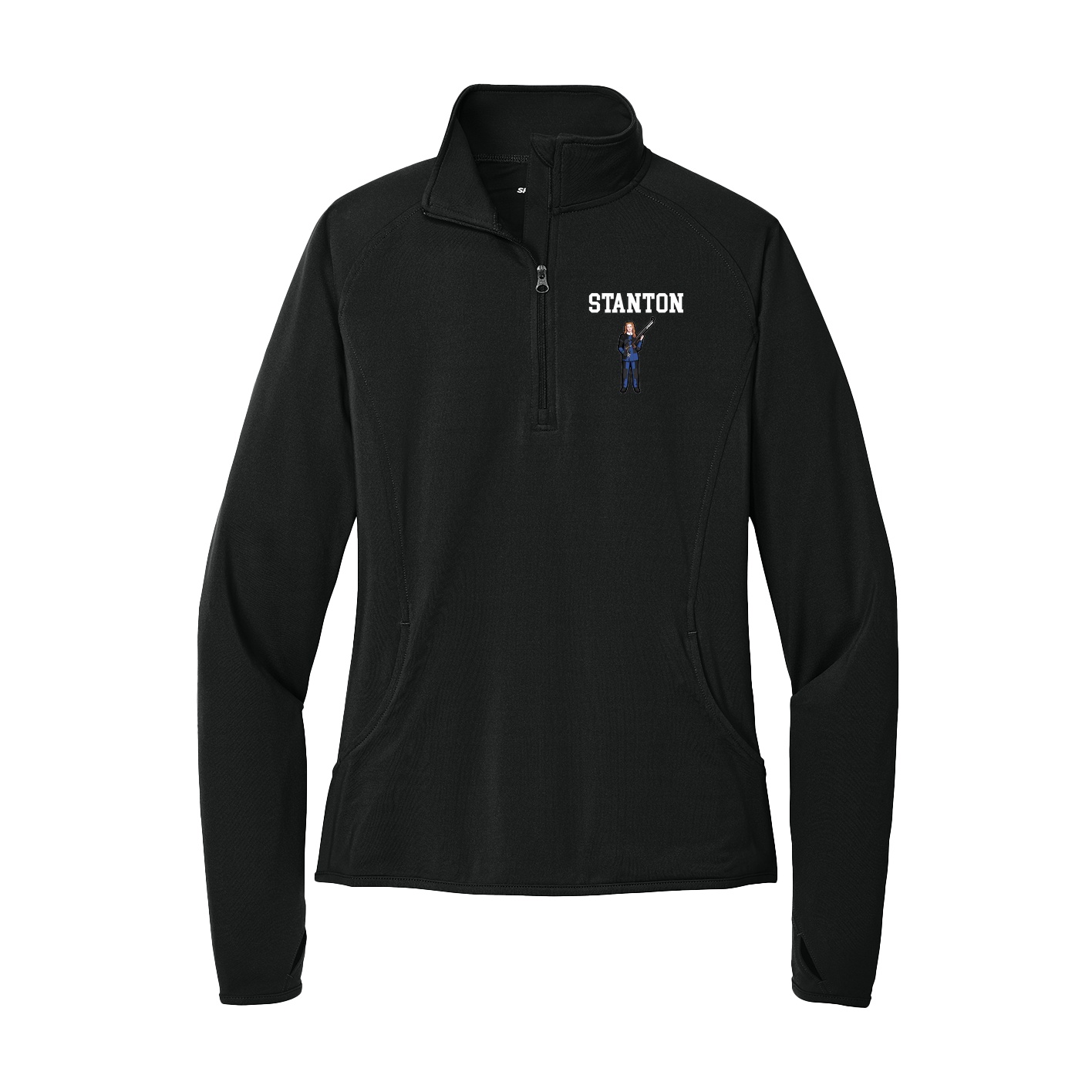 Women's Q-Zip Pullover — Shirsey in Black