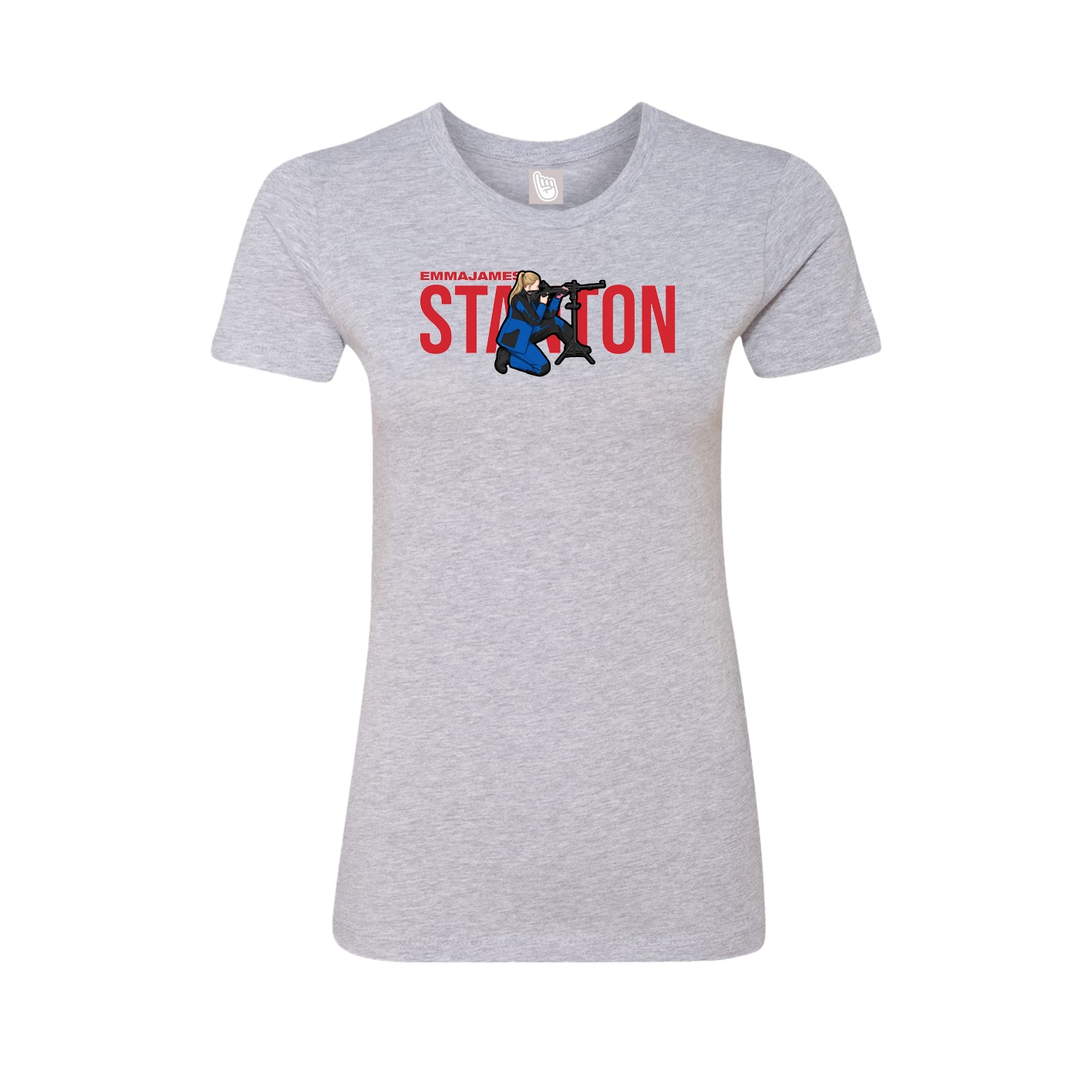 Fitted Women's Tee — Player Name in Grey