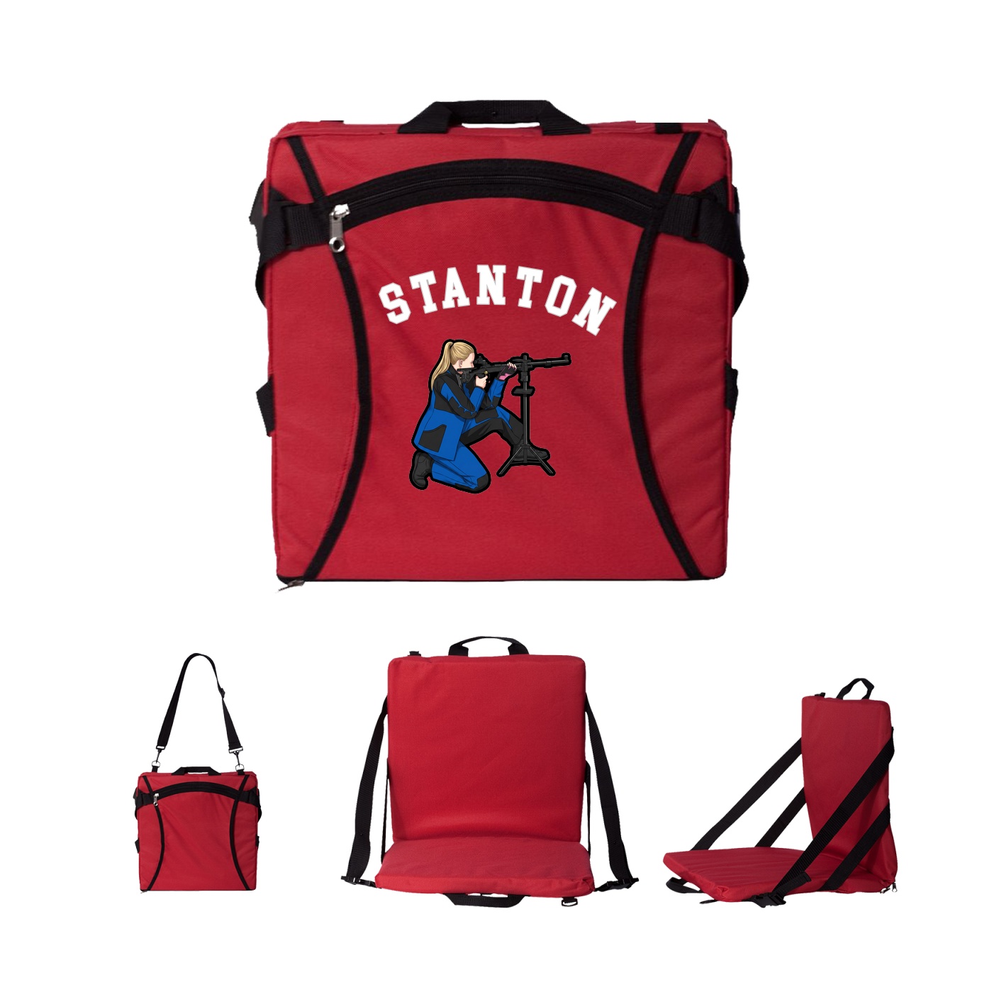 Folding Stadium Seat — Shirsey Arch in Red