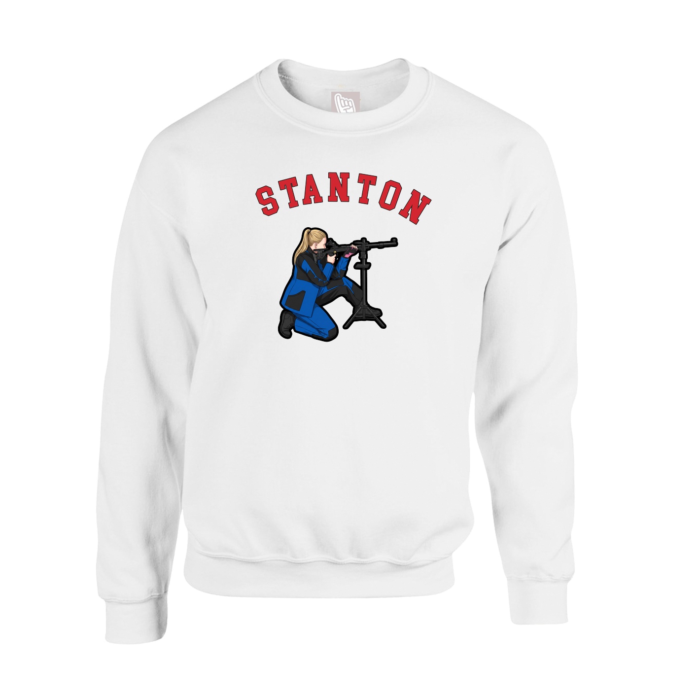 Fleece Crew — Shirsey Arch in White
