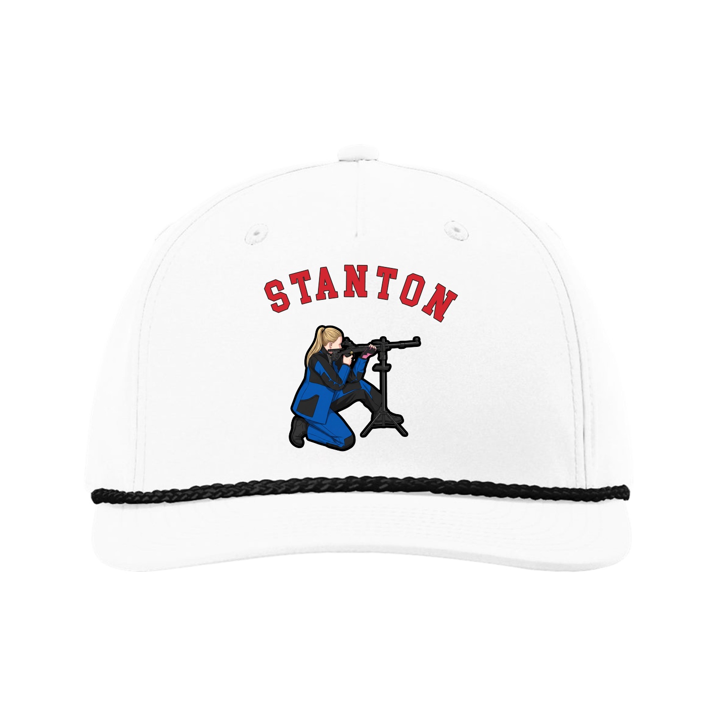 Five-Panel Classic Rope Cap — Shirsey Arch in White