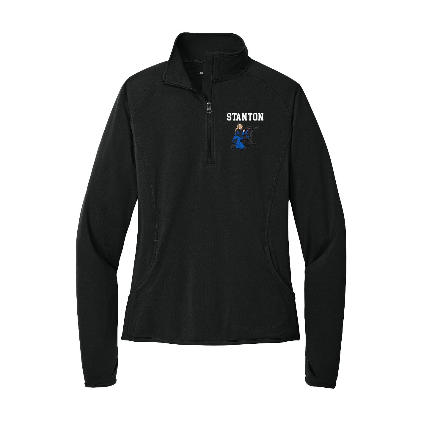 Women's Q-Zip Pullover — Shirsey in Black
