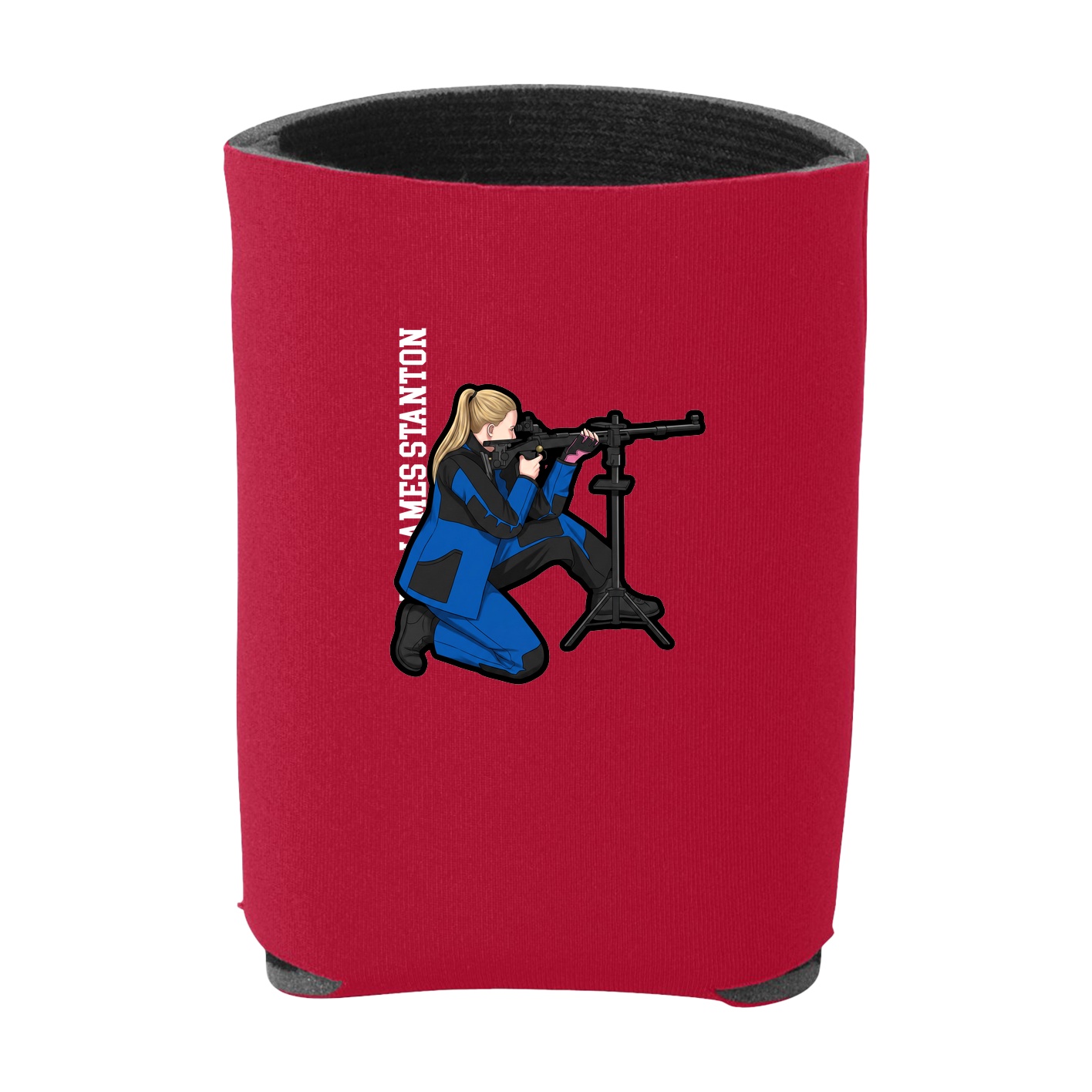 Can Holder — Name Vertical in Red