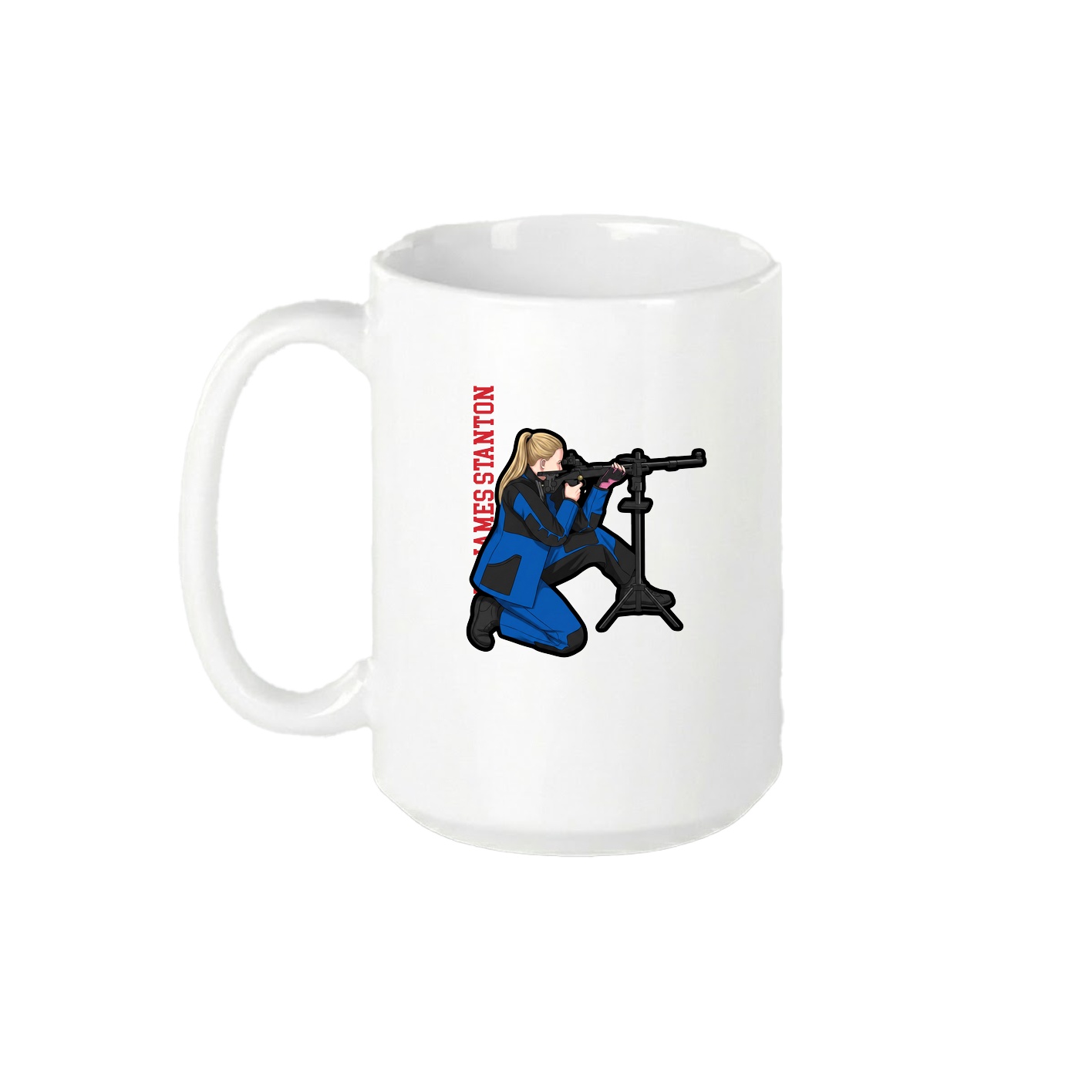 15oz Coffee Mug — Name Vertical in White