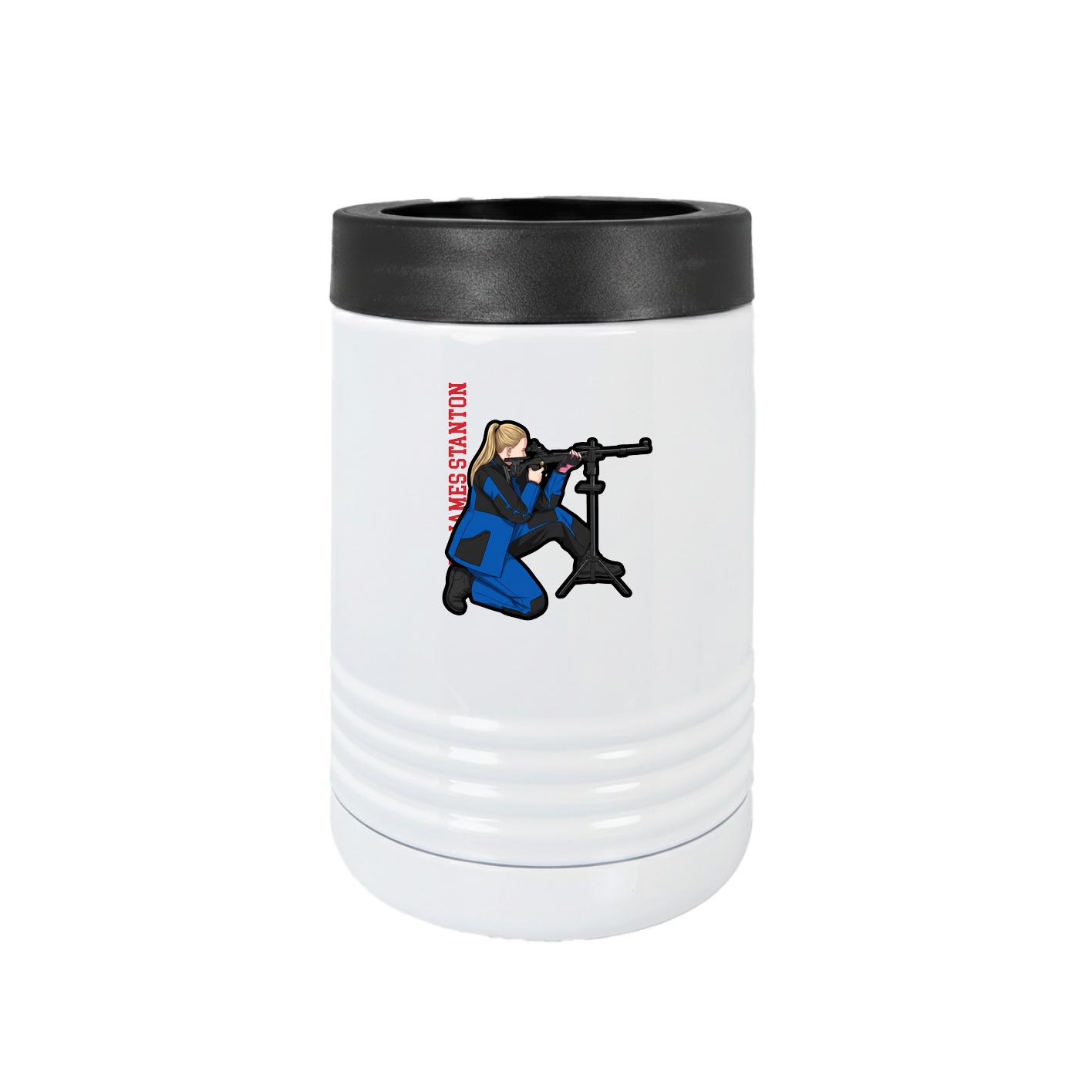 Beverage Holder — Name Vertical in White