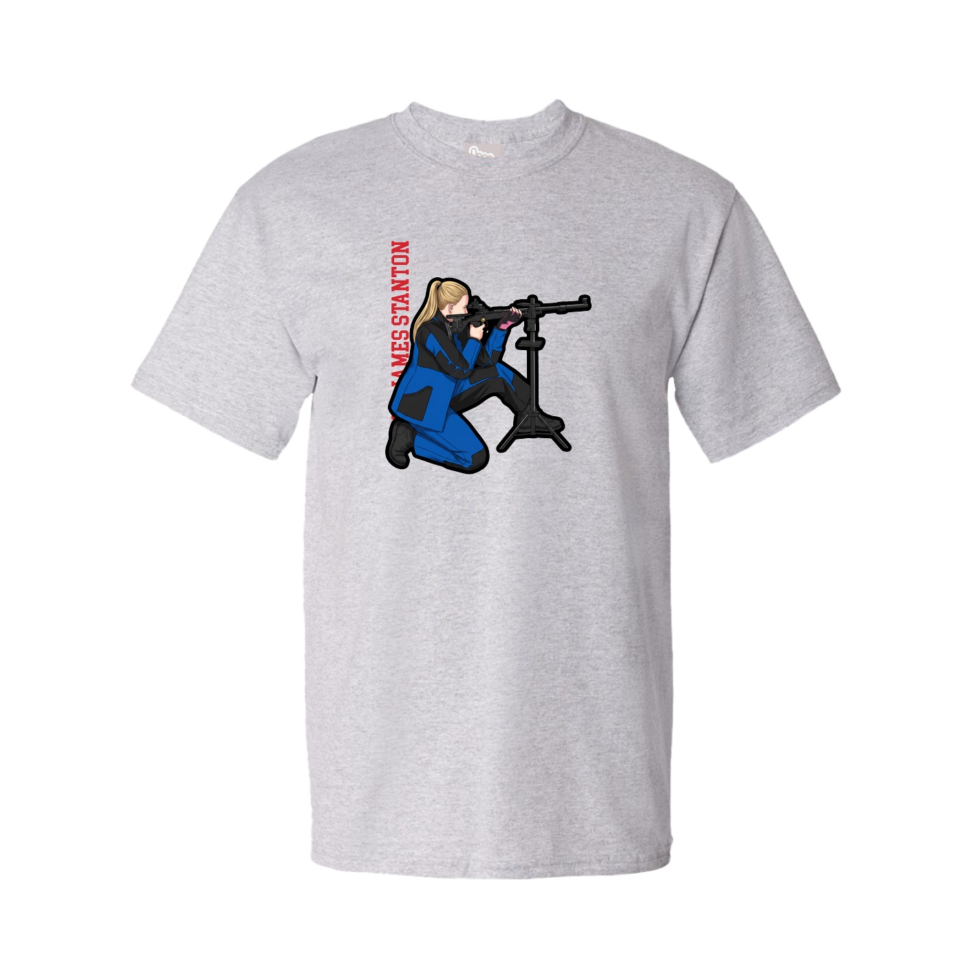 Tee — Name Vertical in Grey