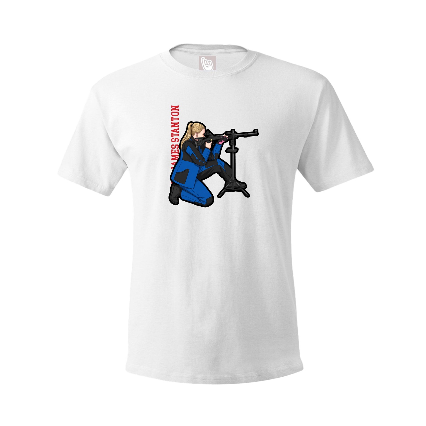 Youth Tee — Name Vertical in White