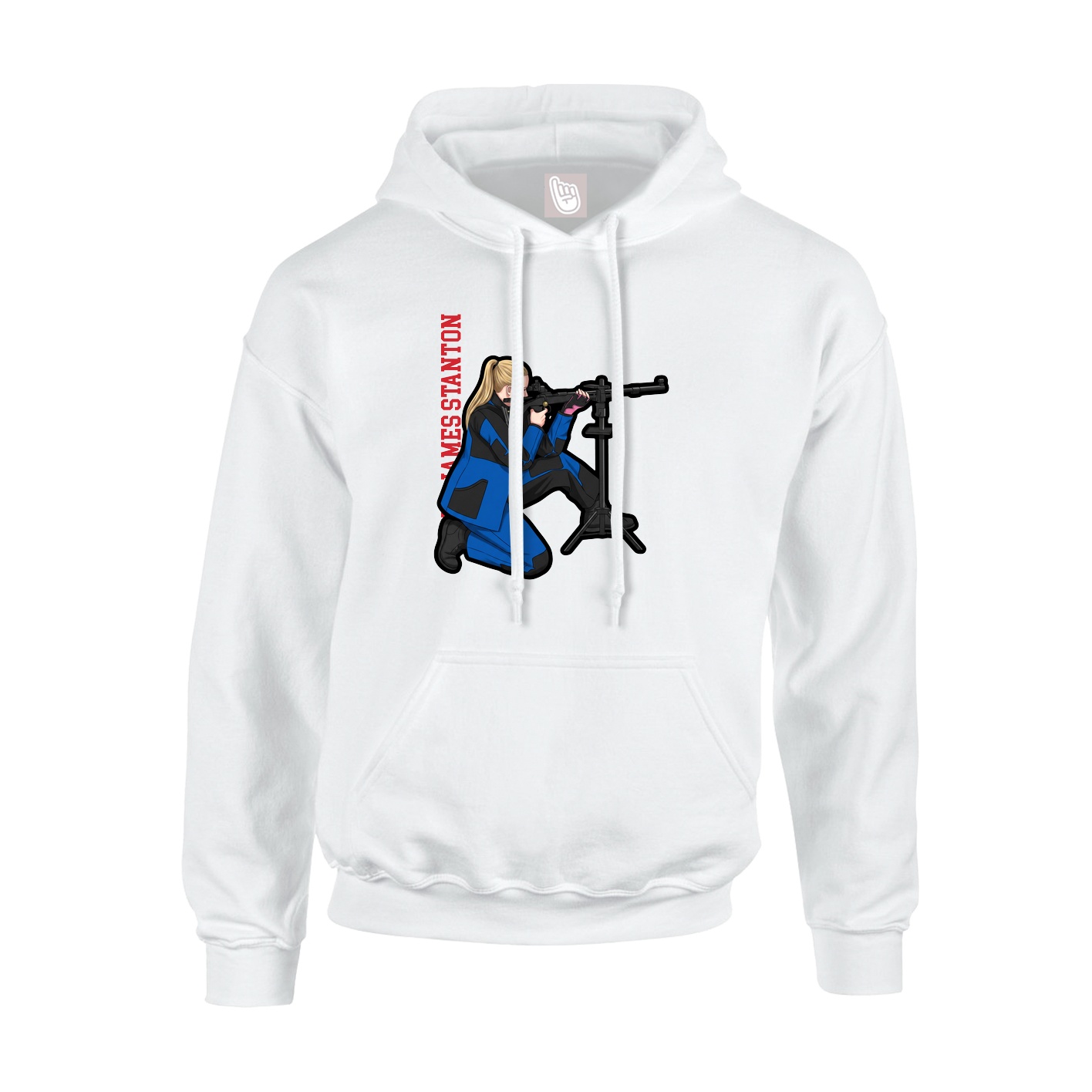 Hoodie — Name Vertical in White