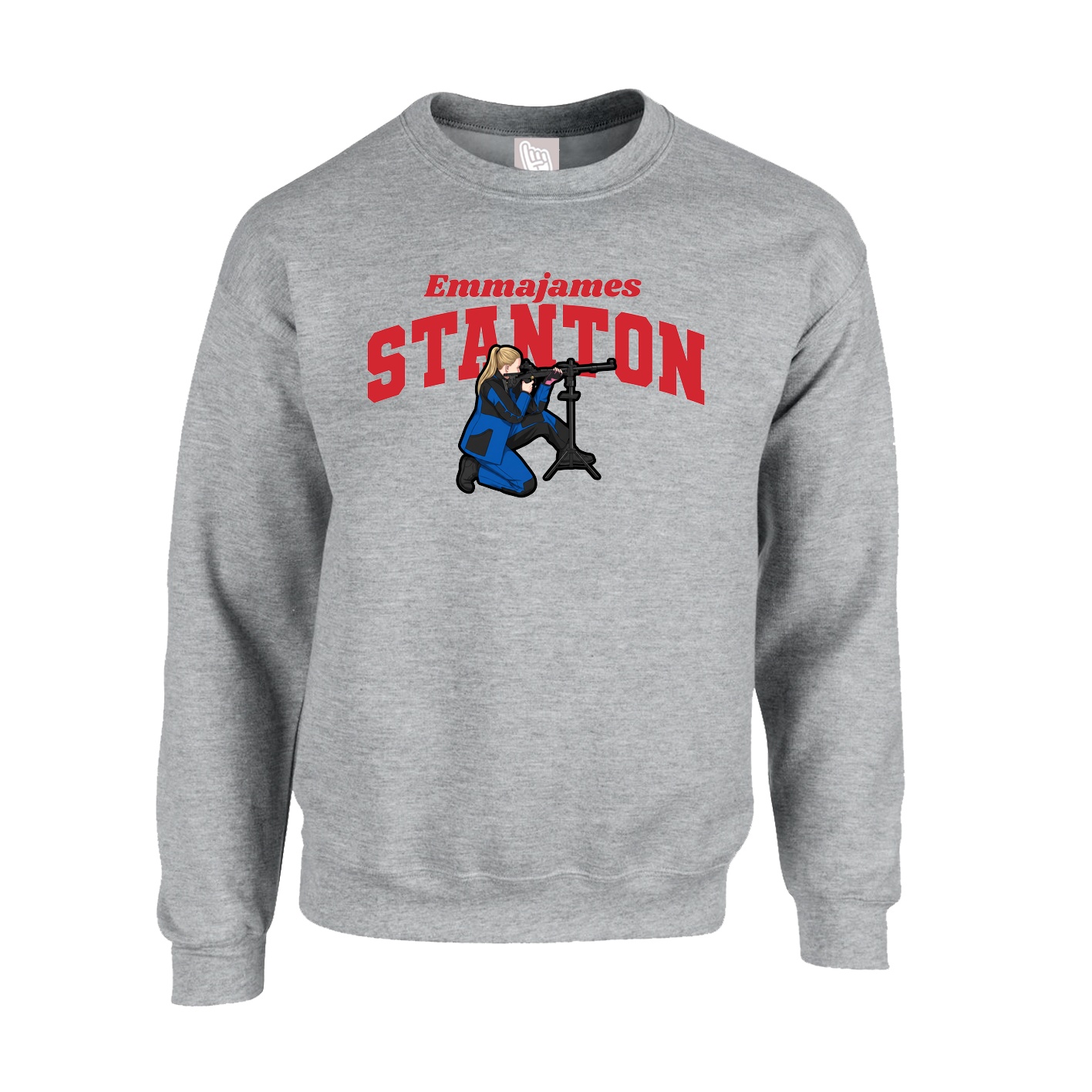 Fleece Crew — Signature Arch in Grey