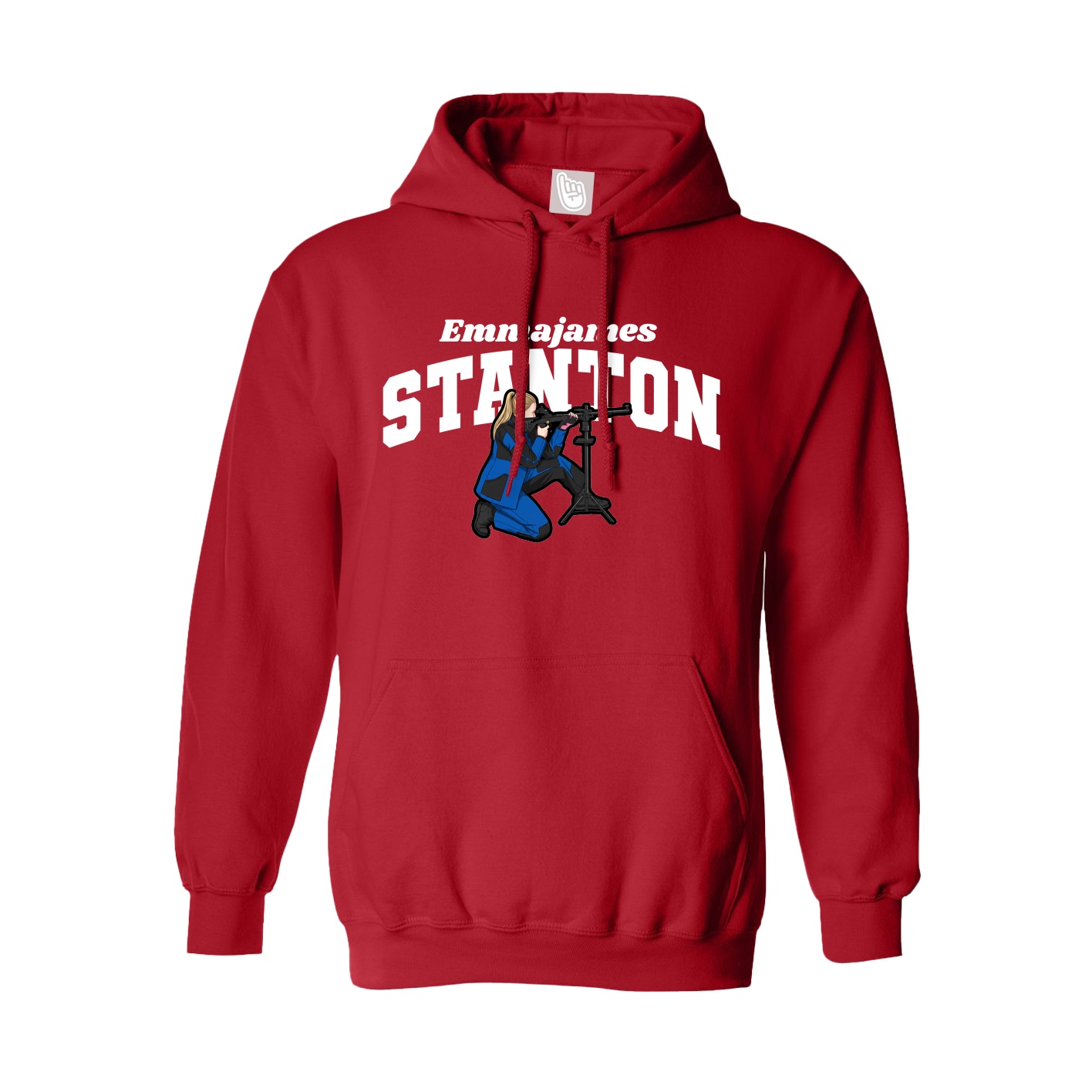 Youth Hoodie — Signature Arch in Red