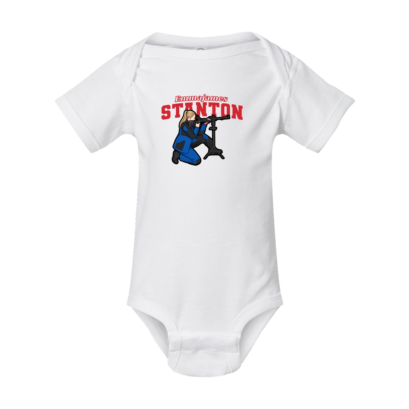 Baby Onesie — Name Arch in White