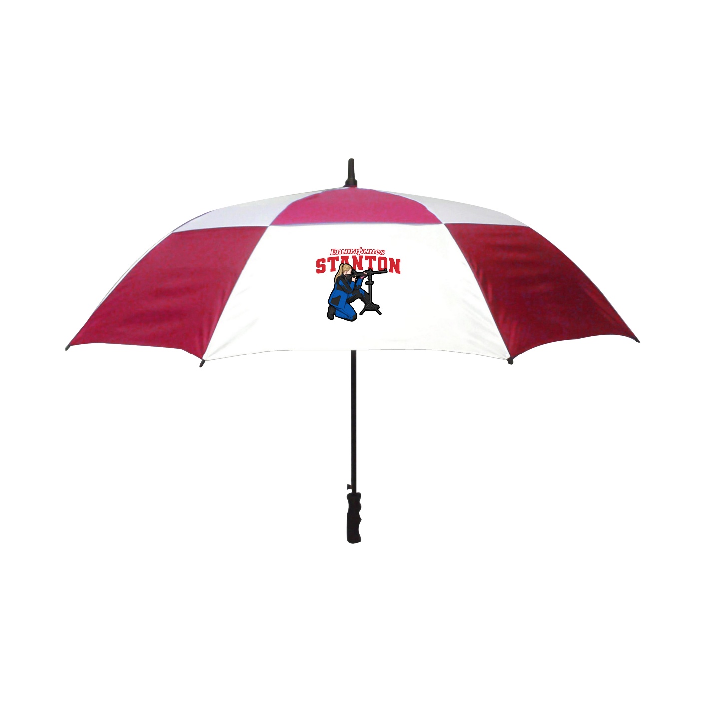 Golf Umbrella — Name Arch in Red