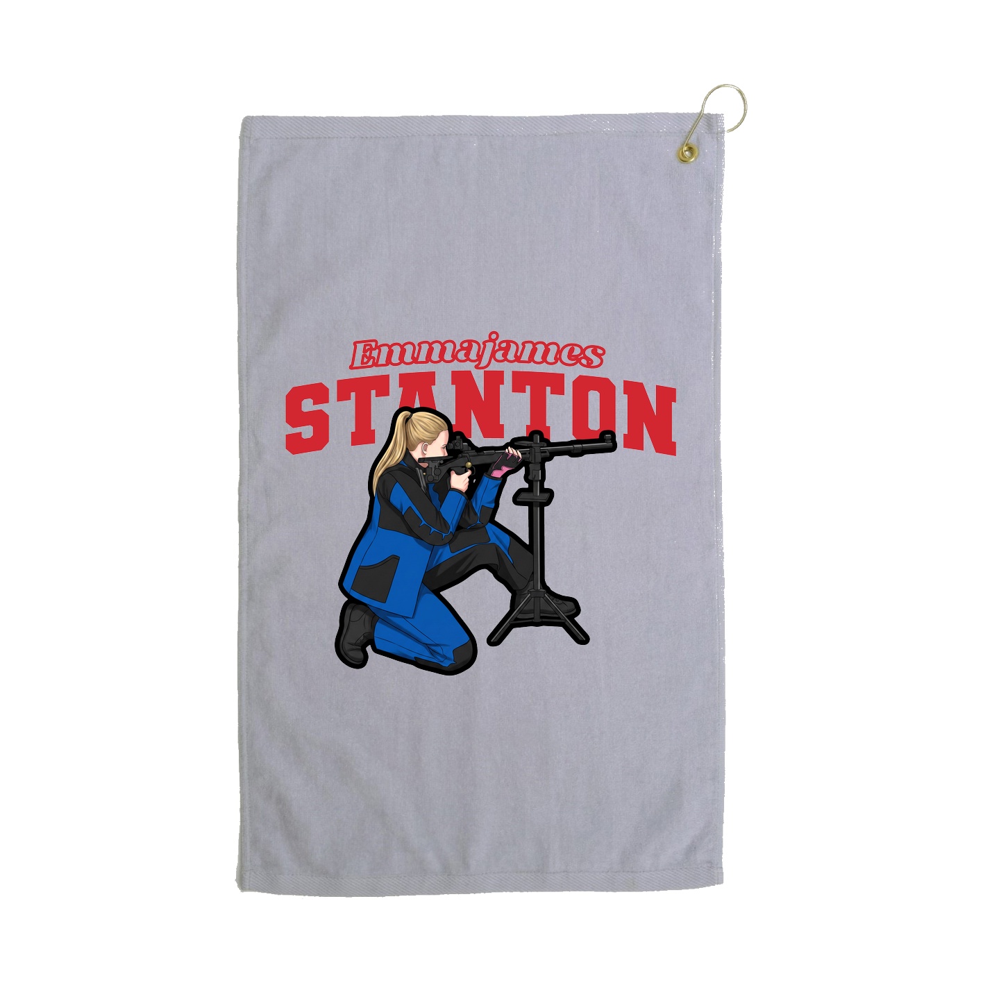 Golf Towel — Name Arch in Grey