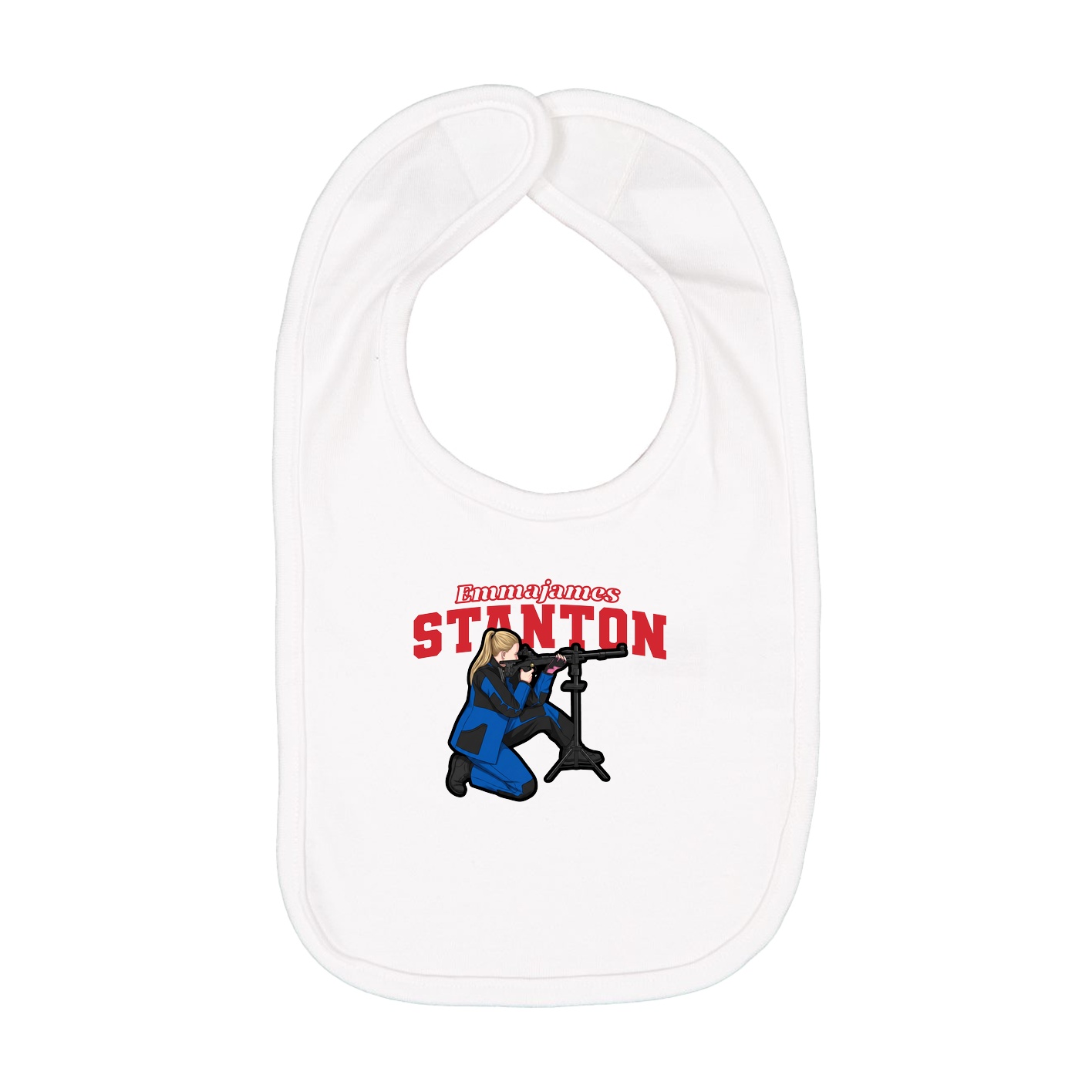 Infant Bib — Name Arch in White