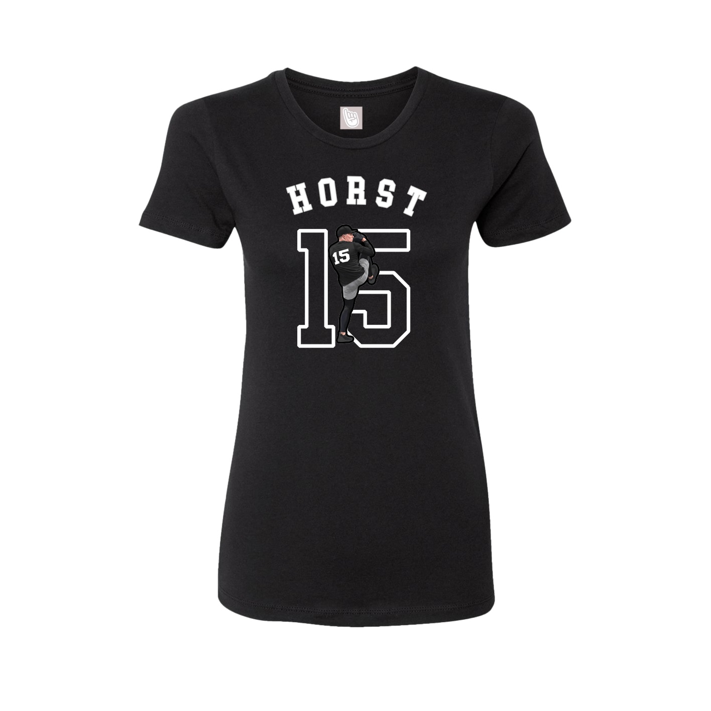 Fitted Women's Tee — Shirsey Arch in Black