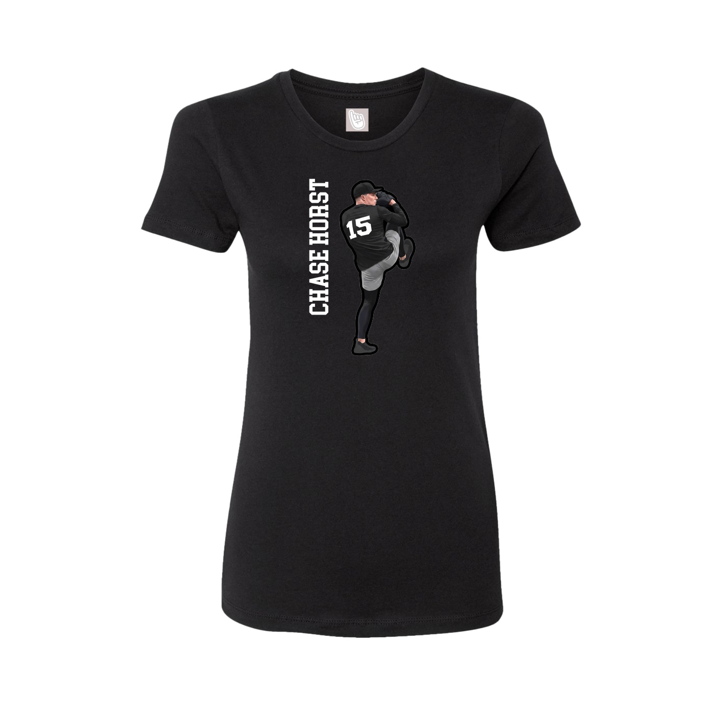 Fitted Women's Tee — Name Vertical in Black