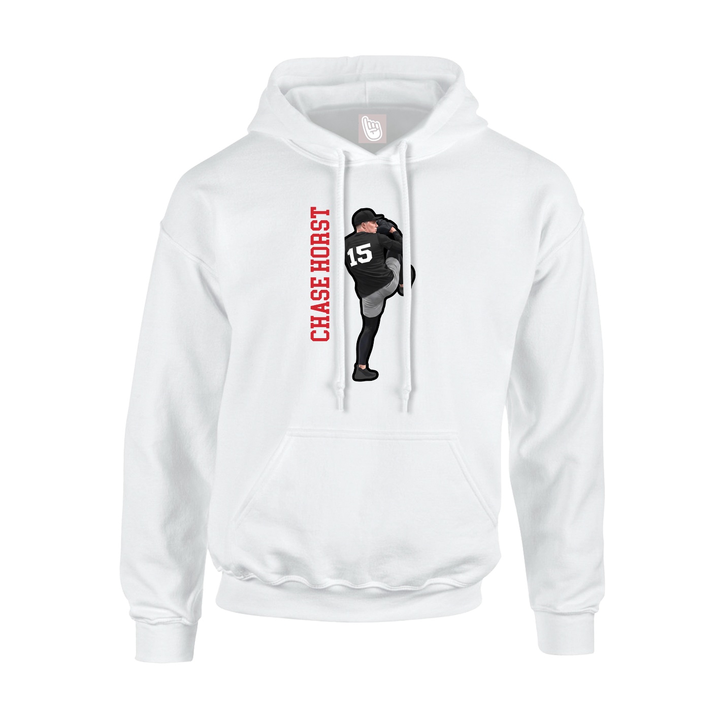 Youth Hoodie — Name Vertical in White