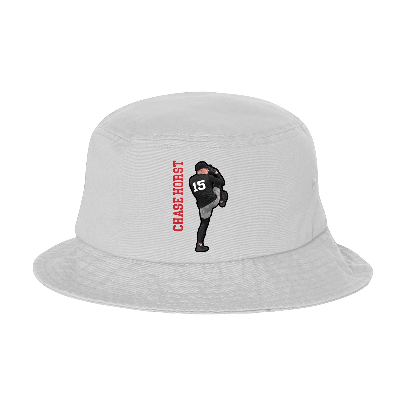 Bucket Cap — Name Vertical in White