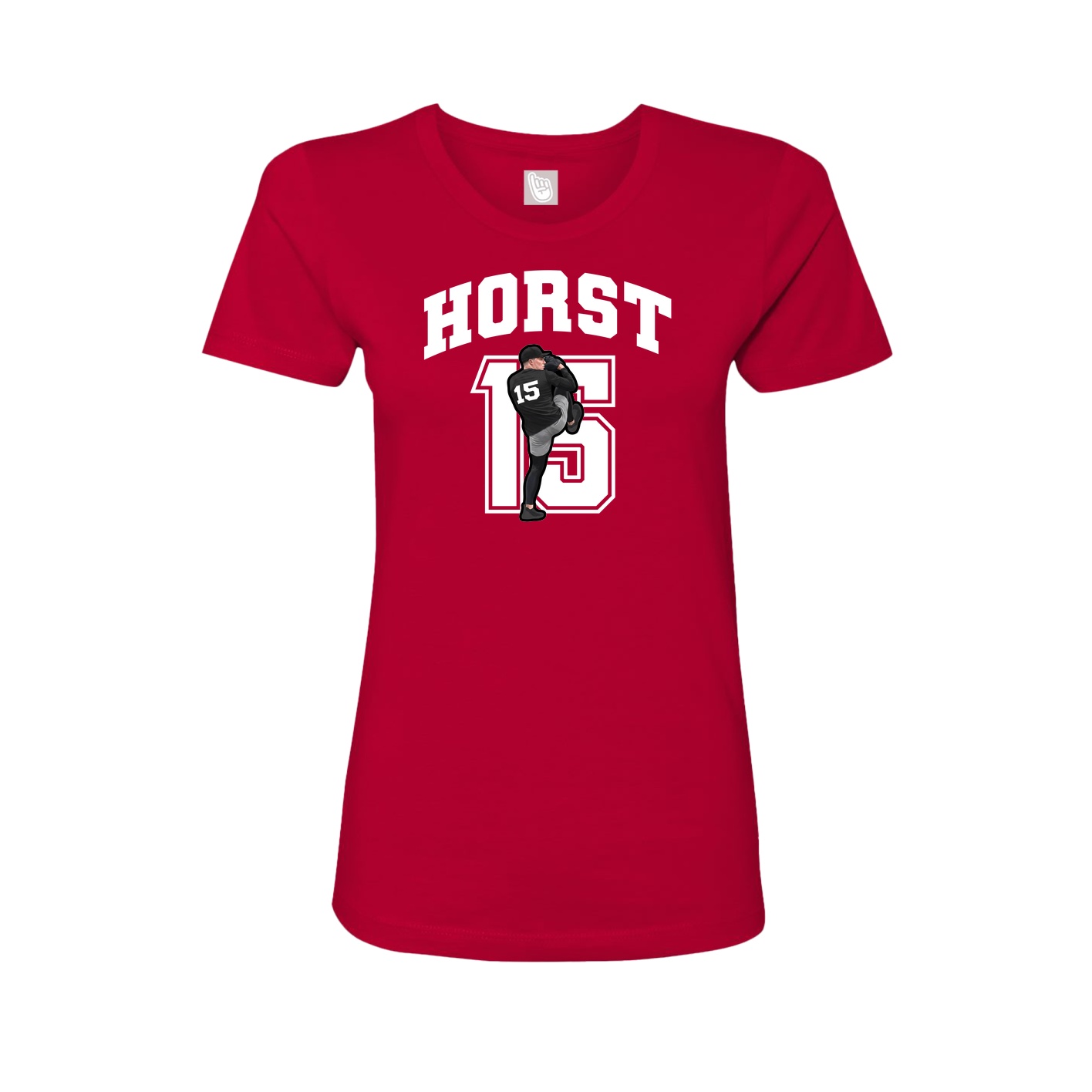 Fitted Women's Tee — Number in Red
