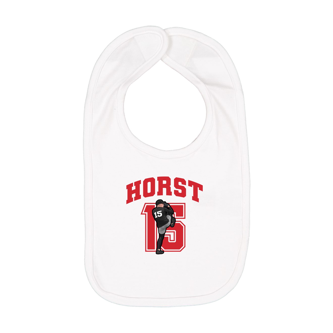 Infant Bib — Number in White