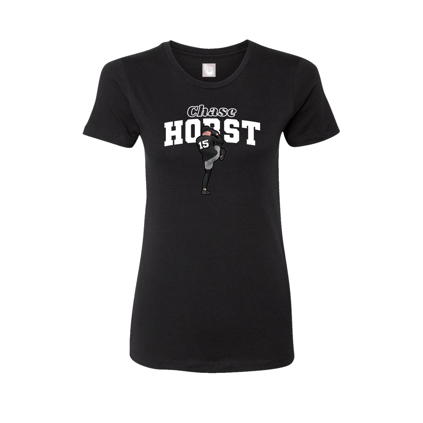 Fitted Women's Tee — Name Arch in Black