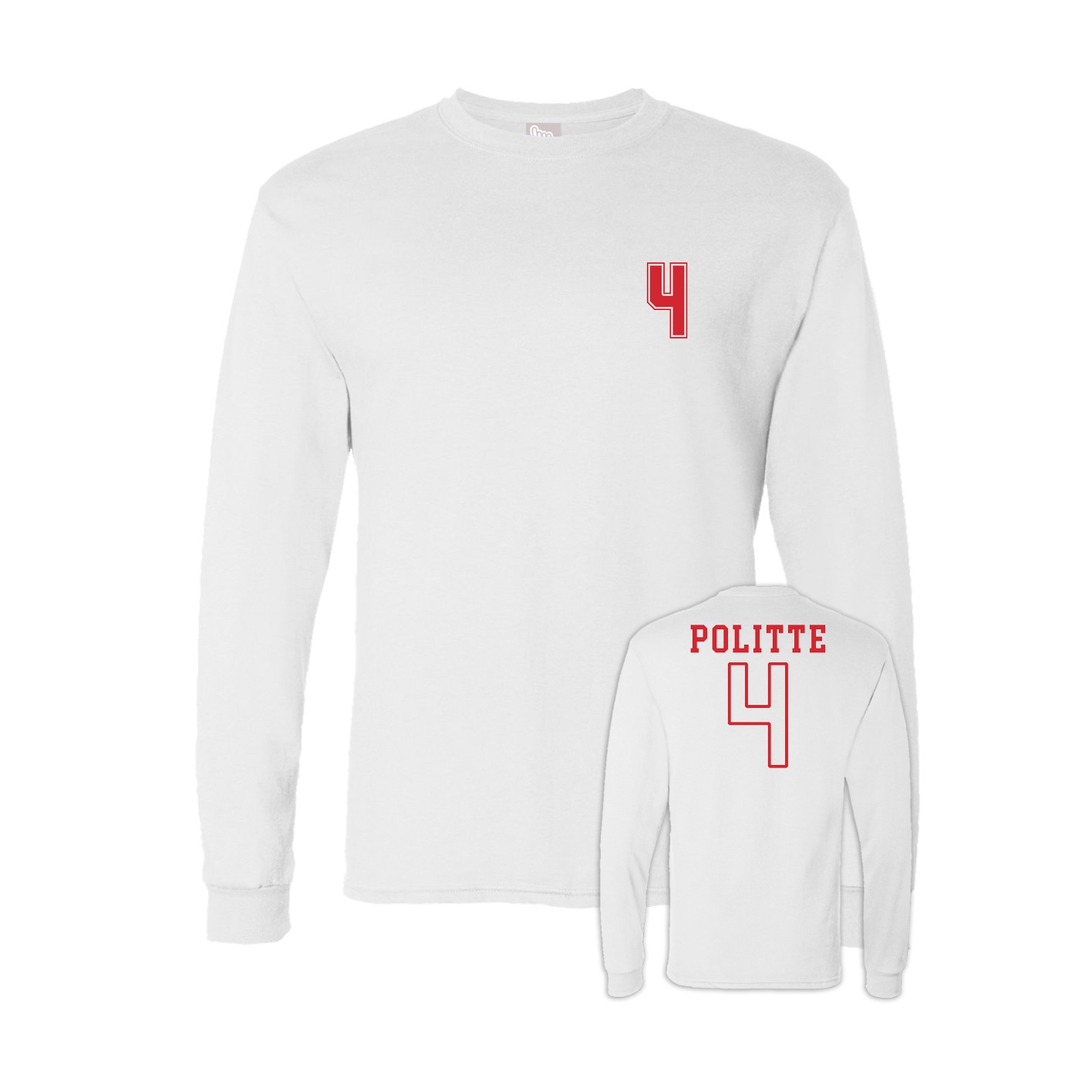 Long Sleeve Tee — Chest Back in White
