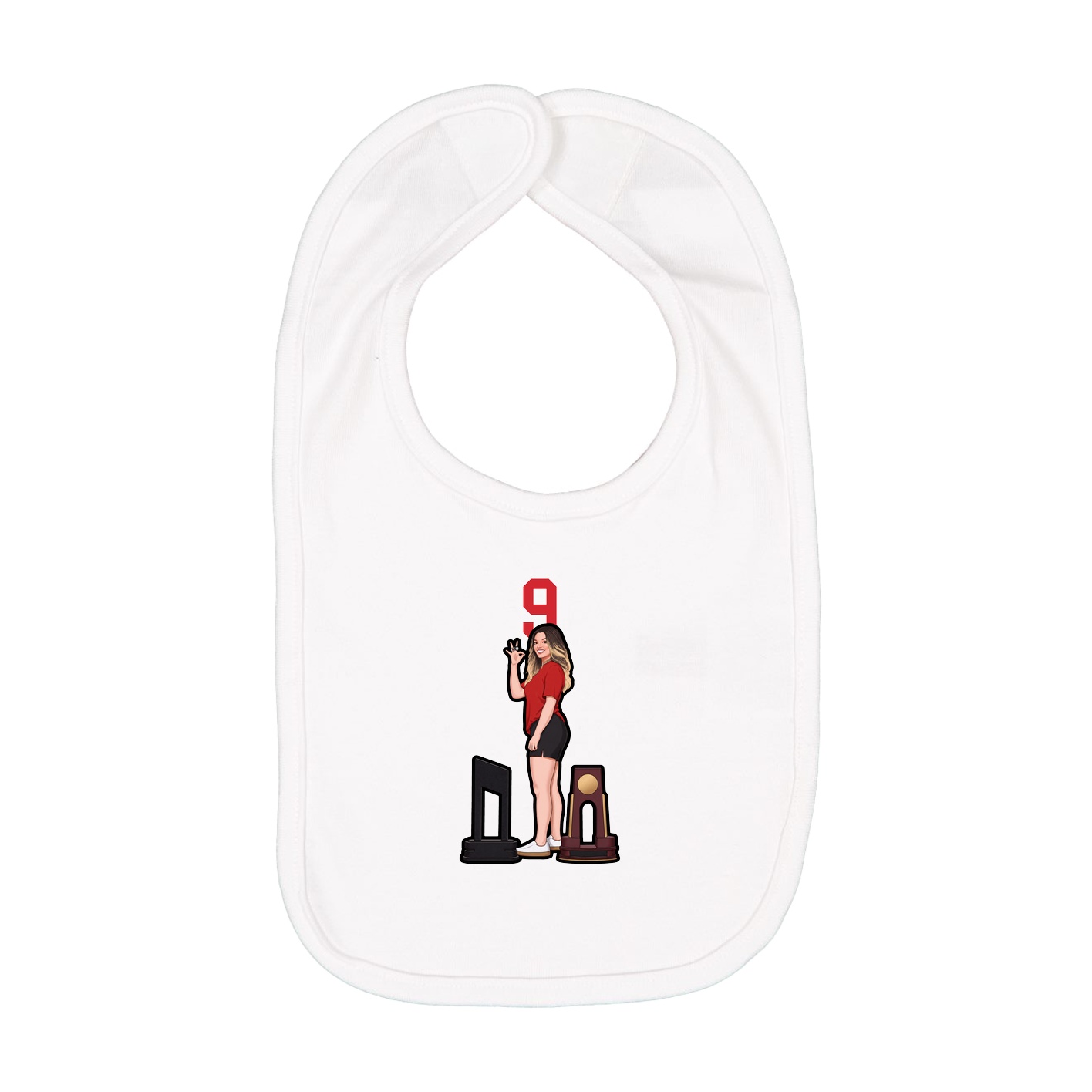 Infant Bib — Number Top in White