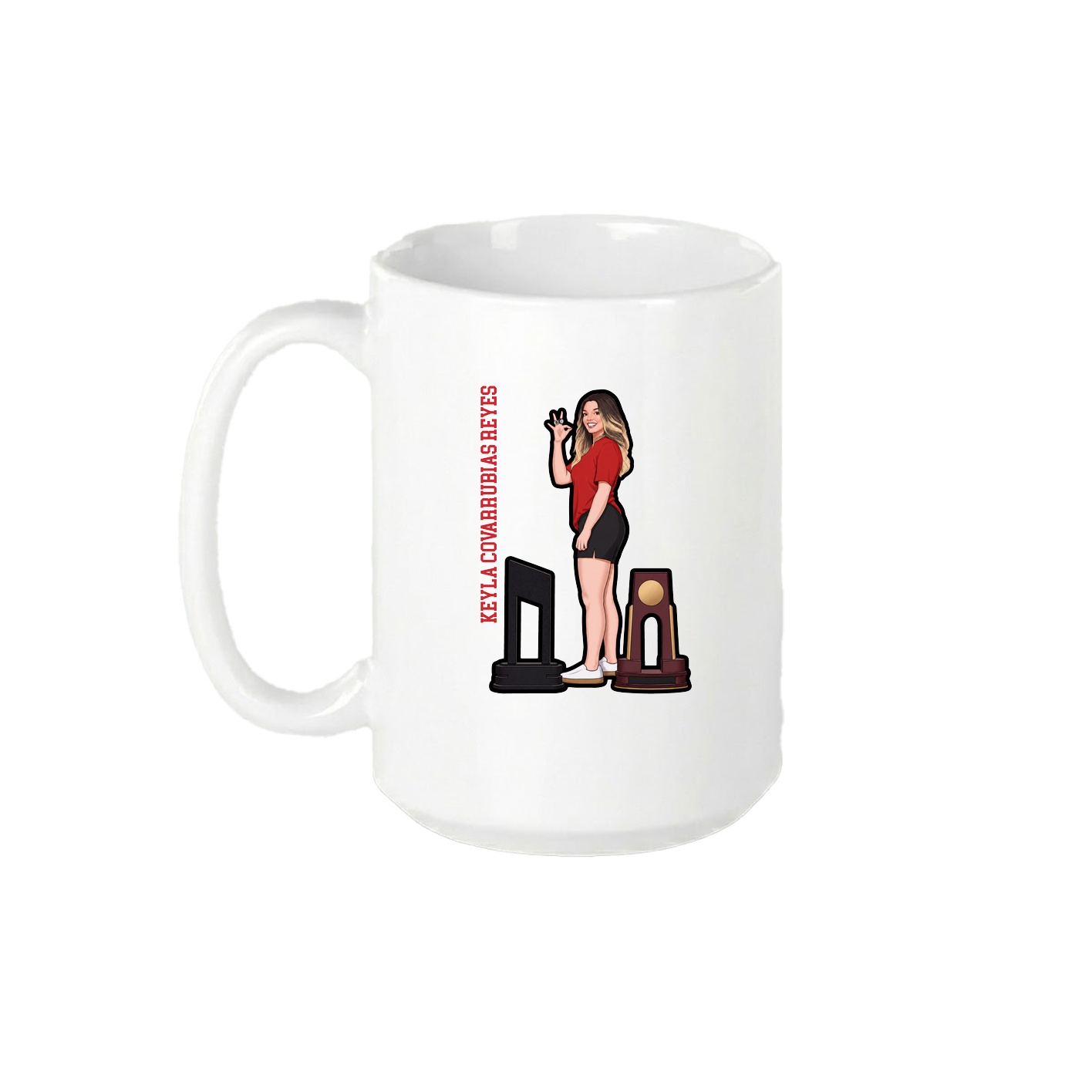 15oz Coffee Mug — Name Vertical in White