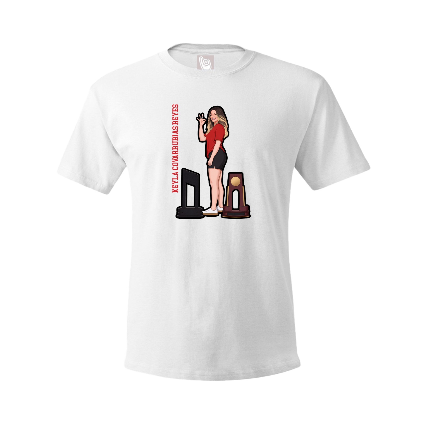 Youth Tee — Name Vertical in White