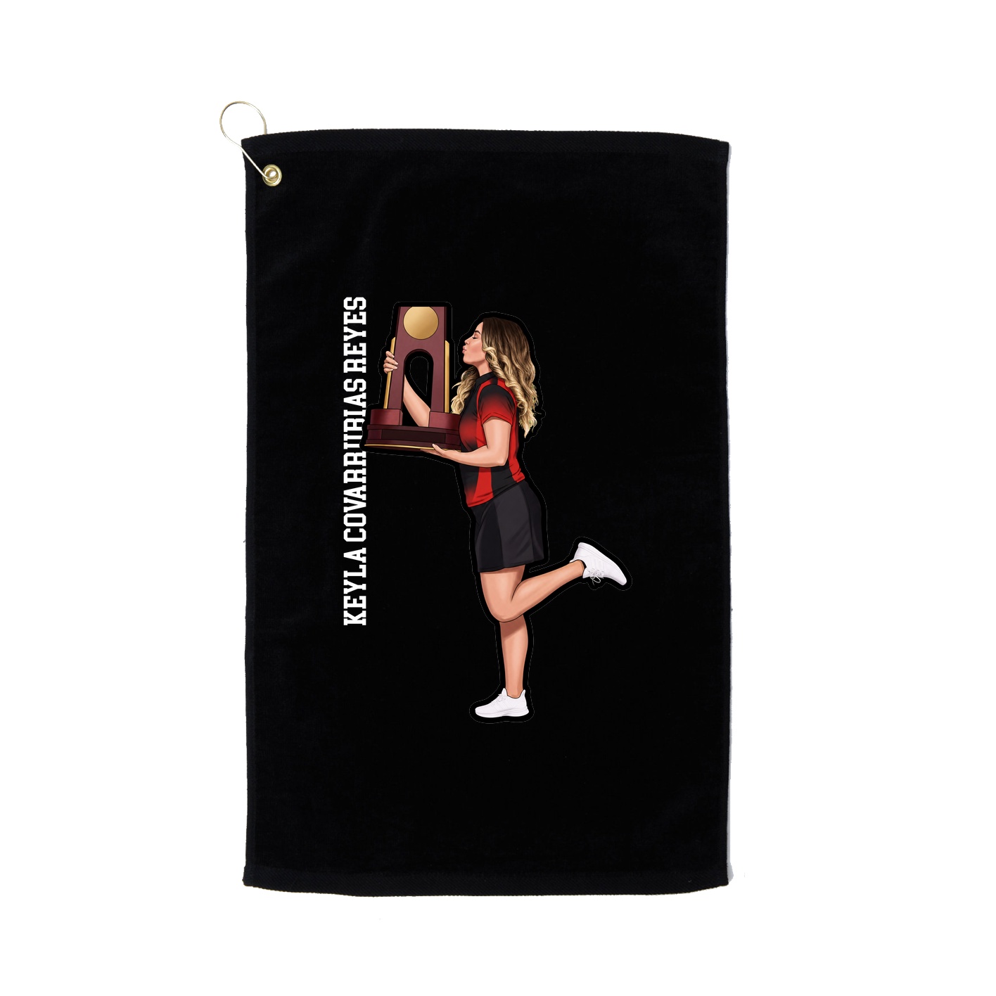 Golf Towel — Name Vertical in Black
