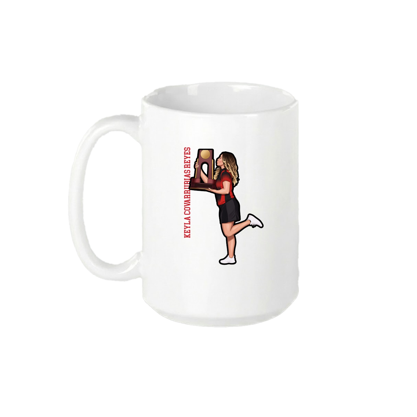 15oz Coffee Mug — Name Vertical in White