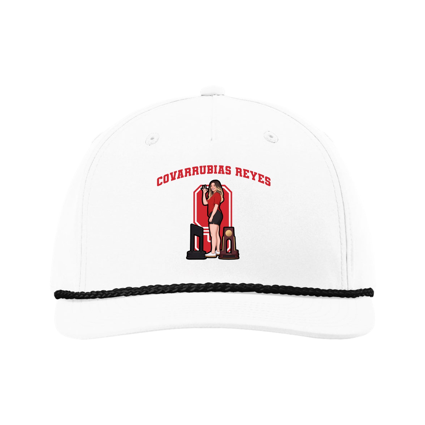 Five-Panel Classic Rope Cap — Number in White