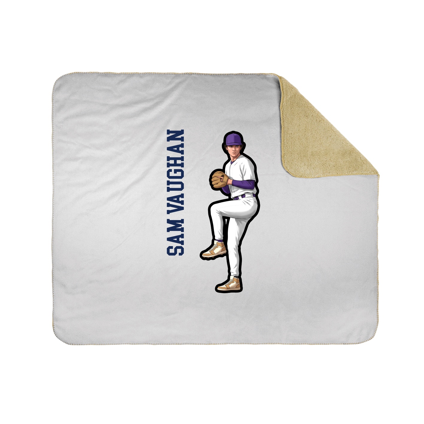 Throw Blanket — Name Vertical in White