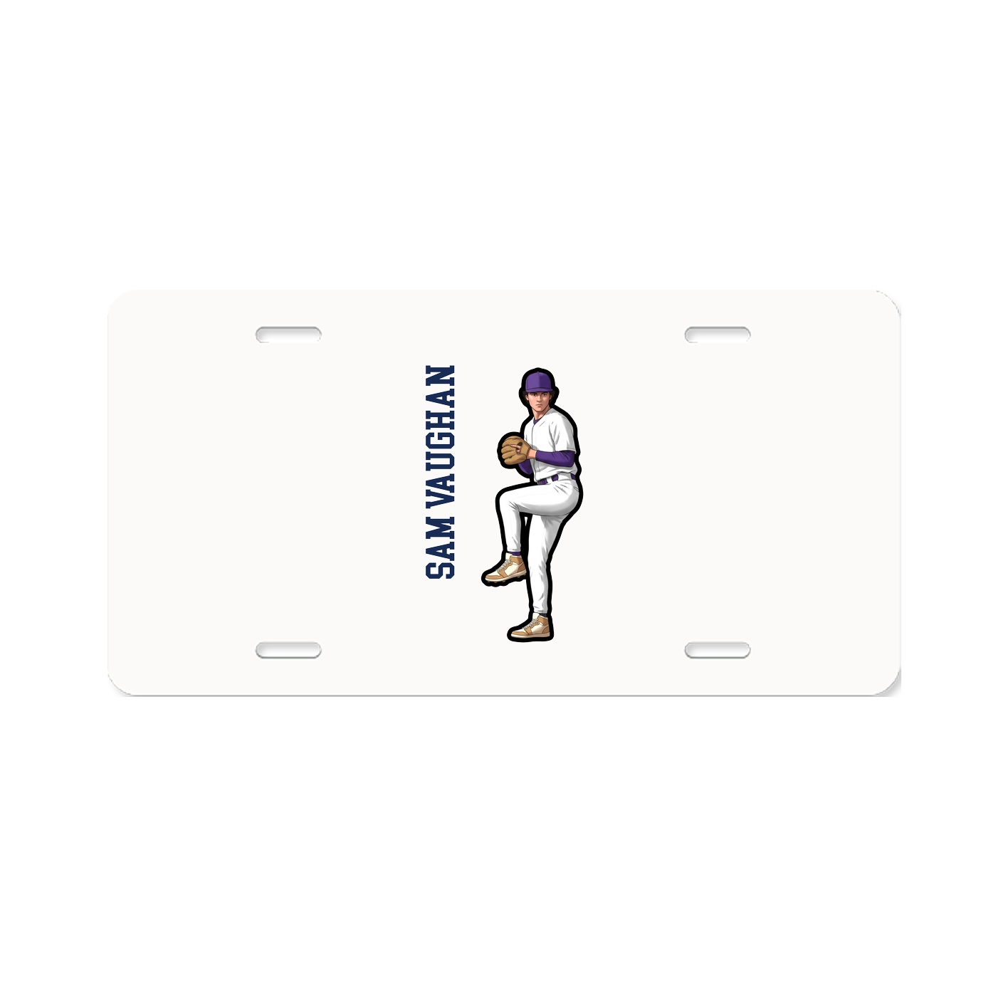 License Plate — Name Vertical in Classic