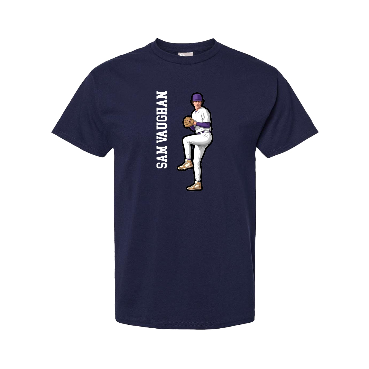 Tee — Name Vertical in Navy