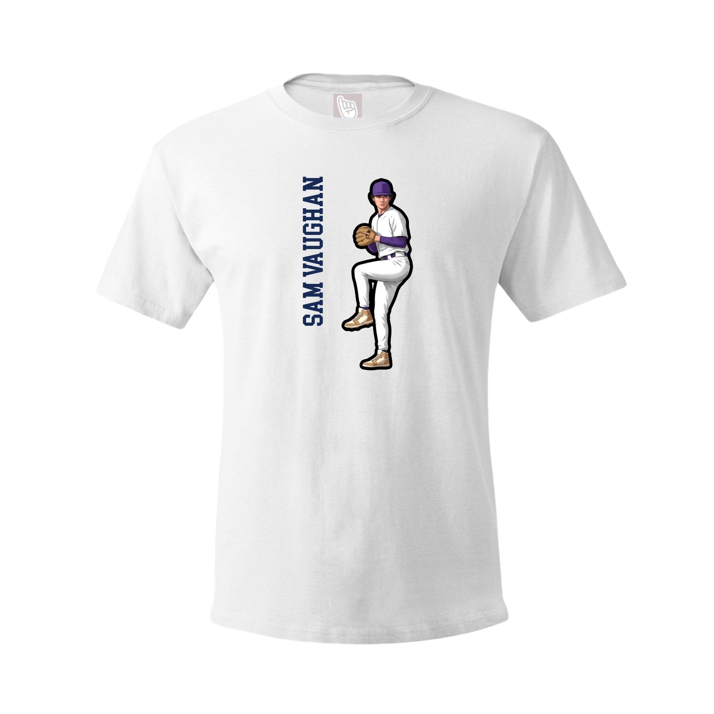 Youth Tee — Name Vertical in White