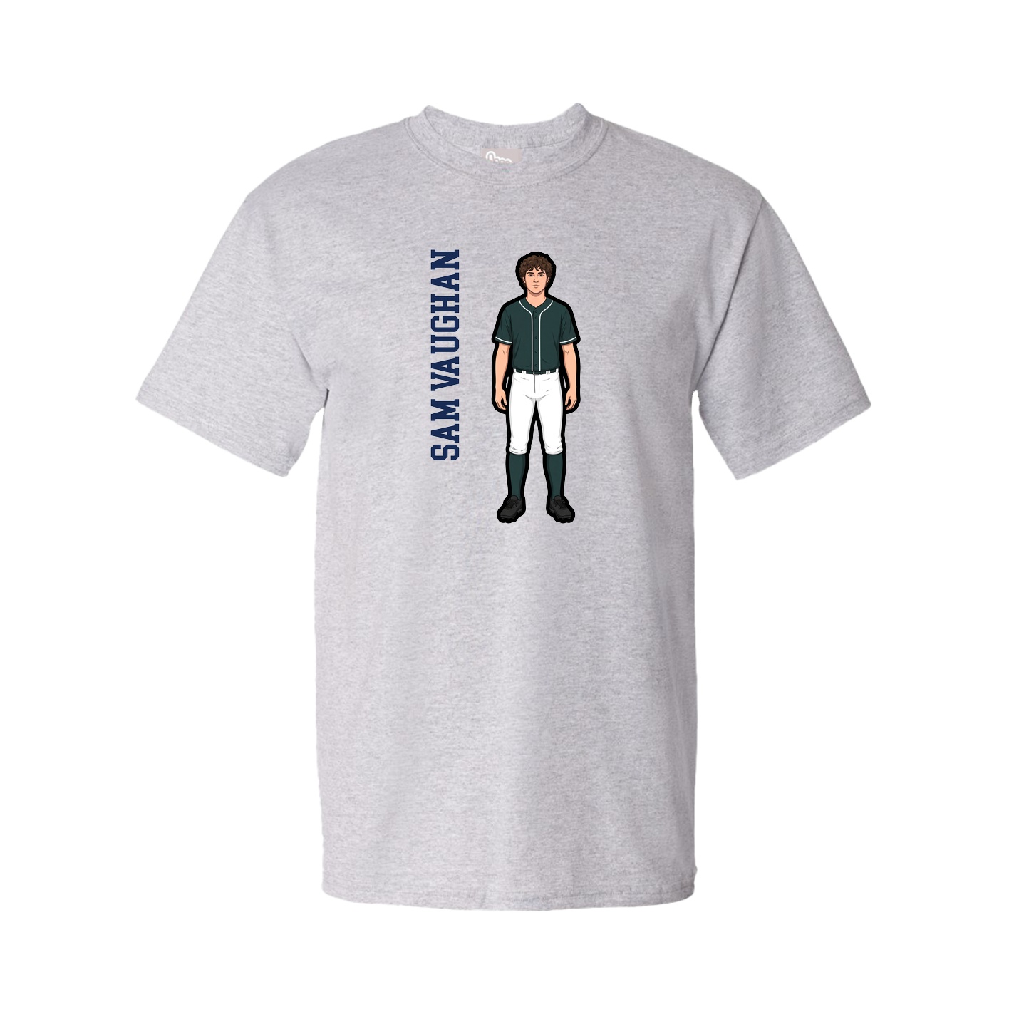 Tee — Name Vertical in Grey