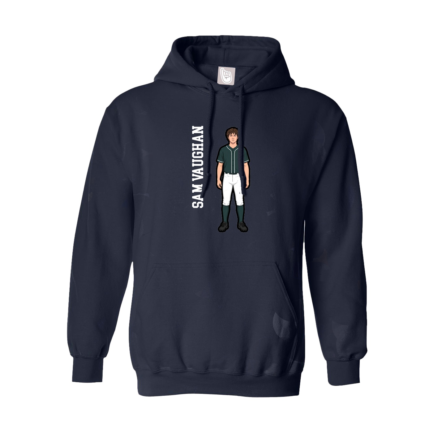 Youth Hoodie — Name Vertical in Navy