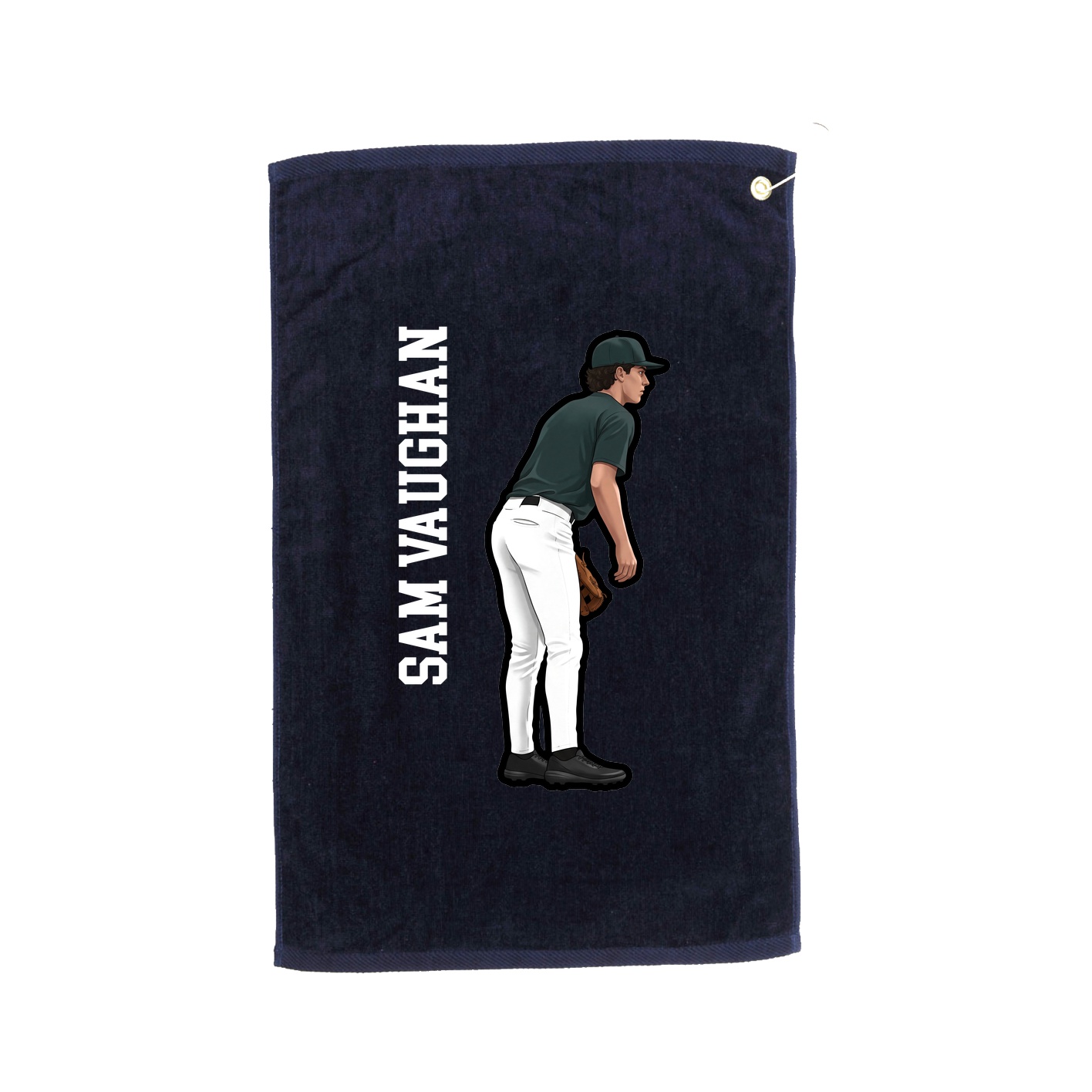Golf Towel — Name Vertical in Navy