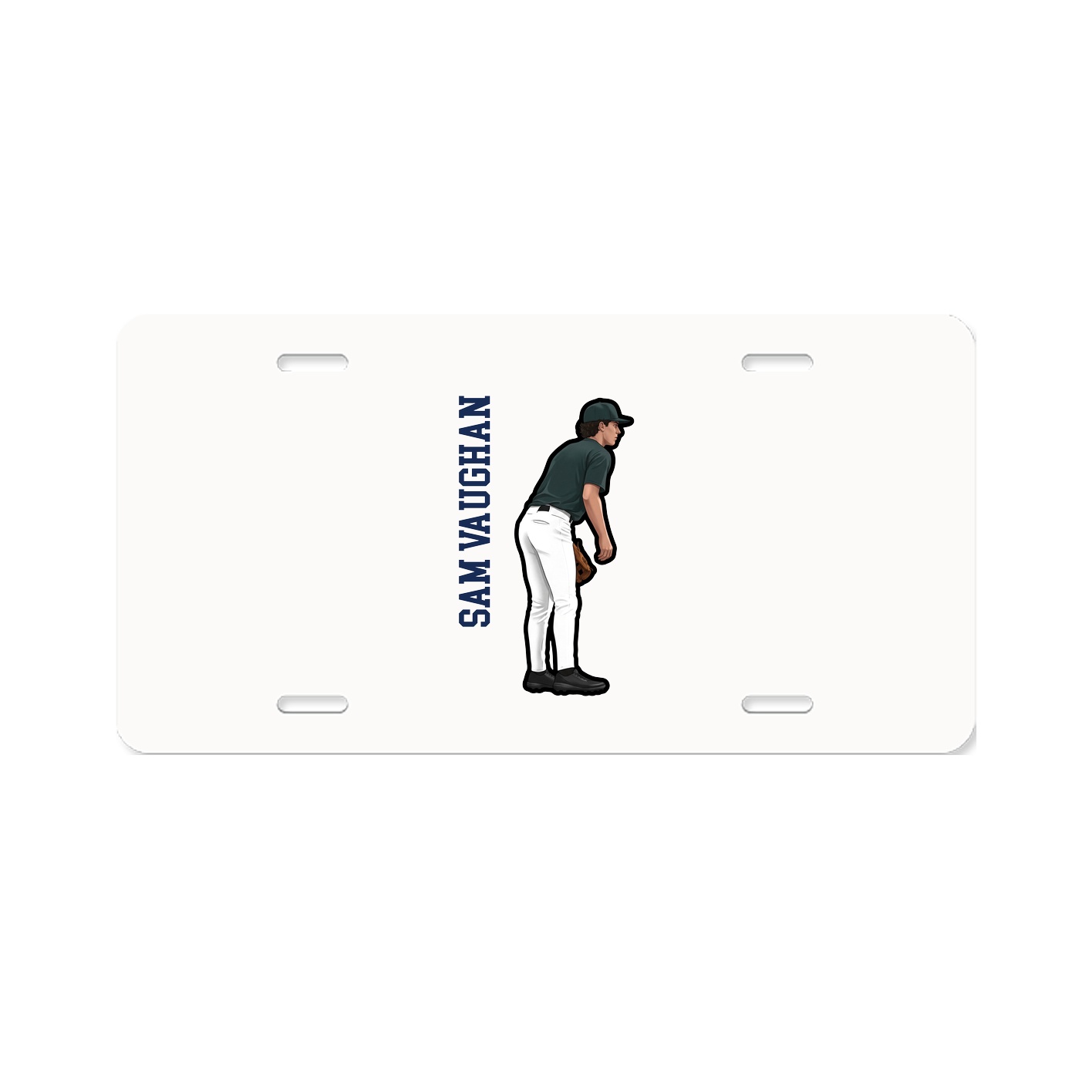 License Plate — Name Vertical in Classic