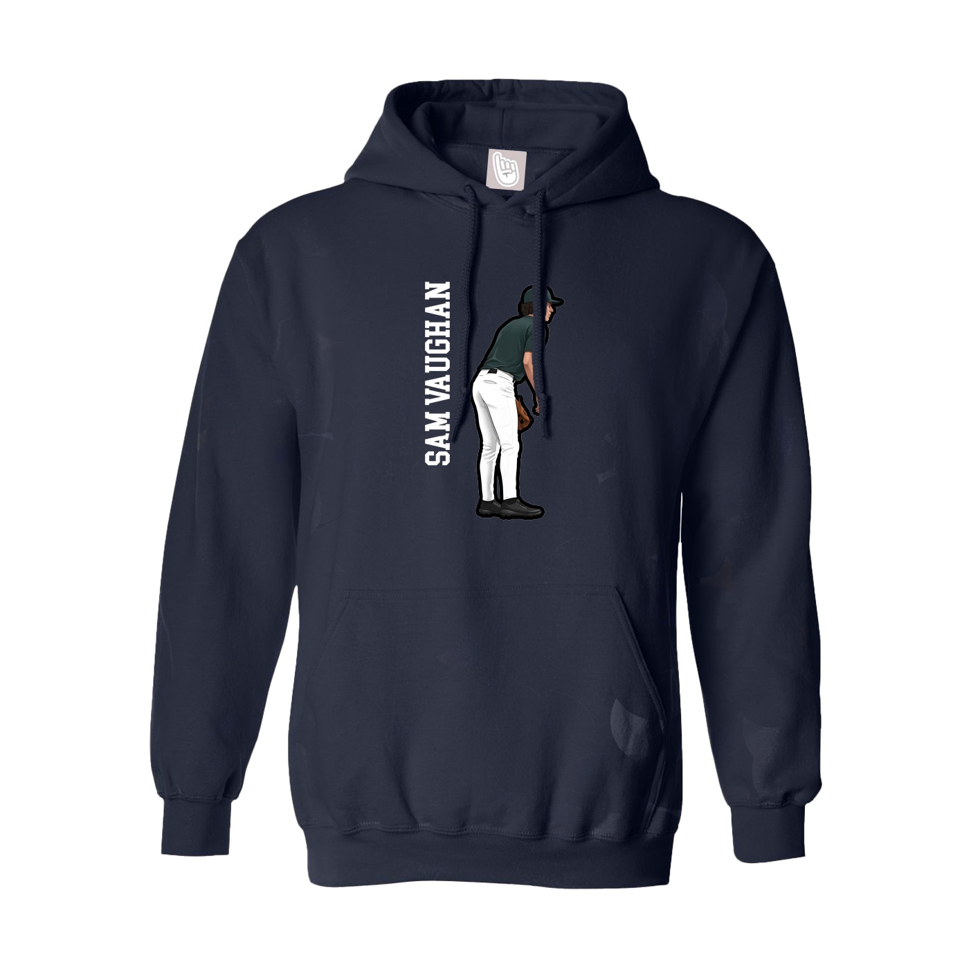 Hoodie — Name Vertical in Navy