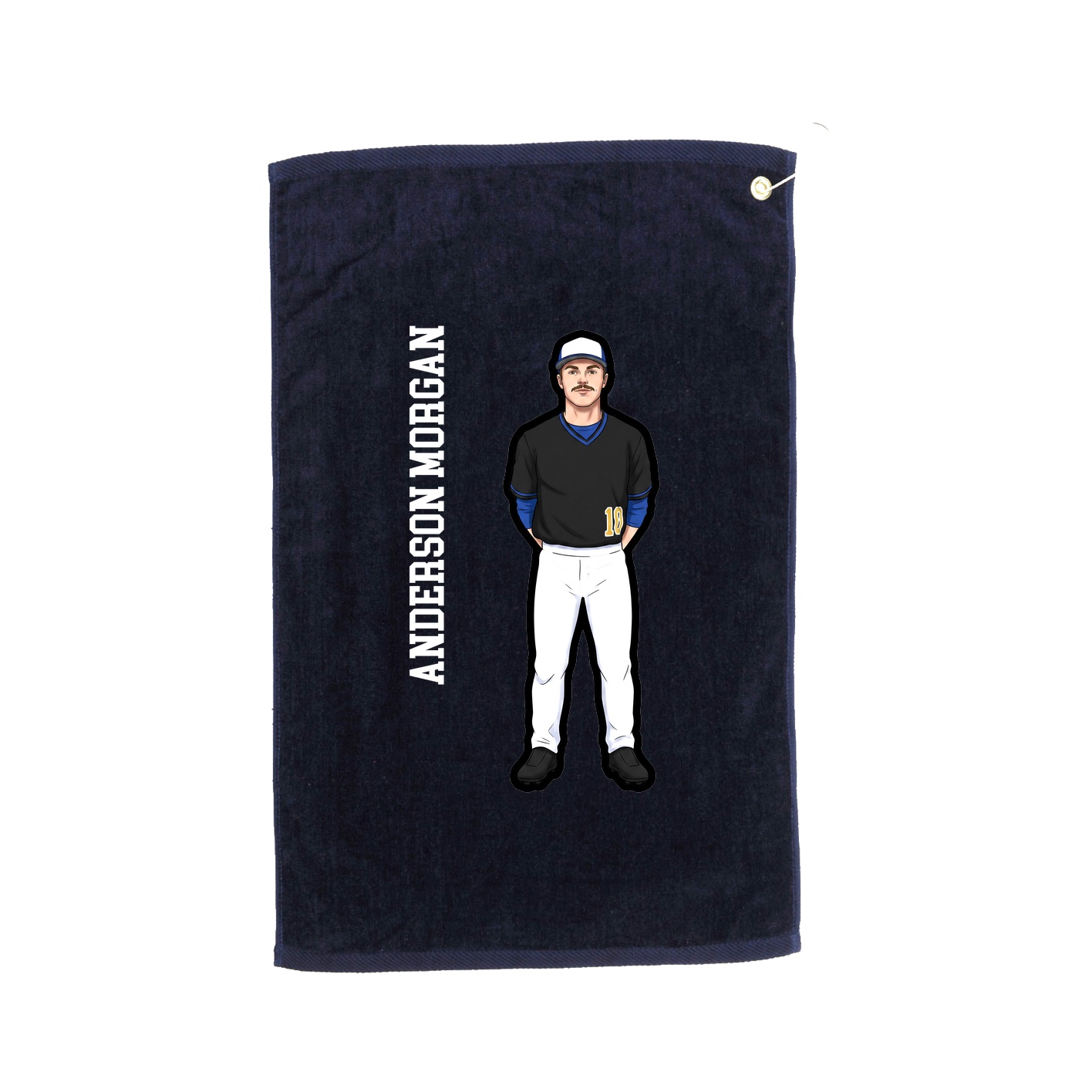 Golf Towel — Name Vertical in Navy