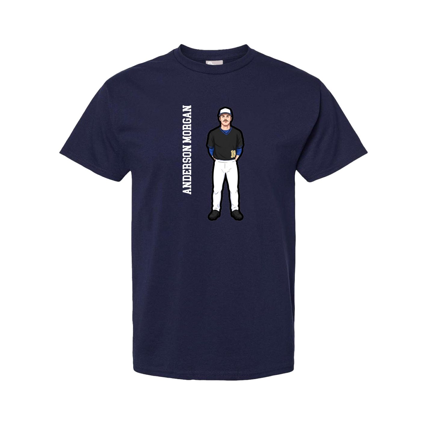 Youth Tee — Name Vertical in Navy