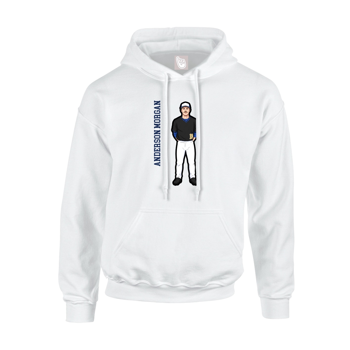 Hoodie — Name Vertical in White
