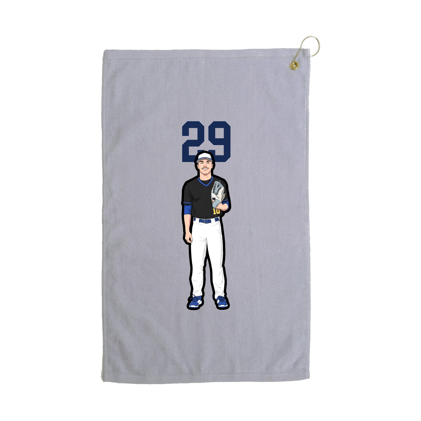 Golf Towel — Number Top in Grey