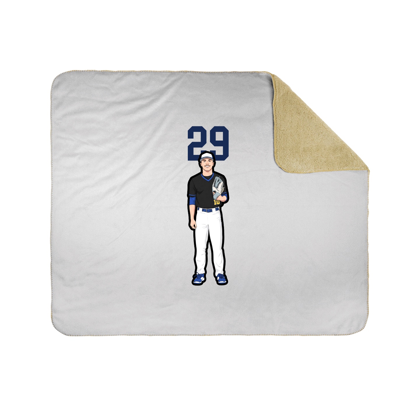 Throw Blanket — Number Top in White